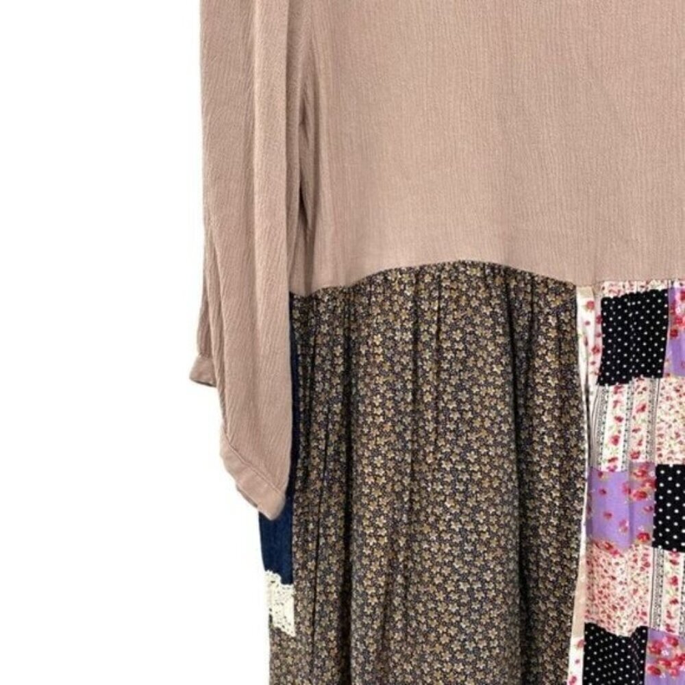 Umgee Patchwork Boho Cottagecore Tunic Dress - Picture 9 of 12